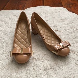 Michael Kors Bow Patent Leather Block Heel Pumps